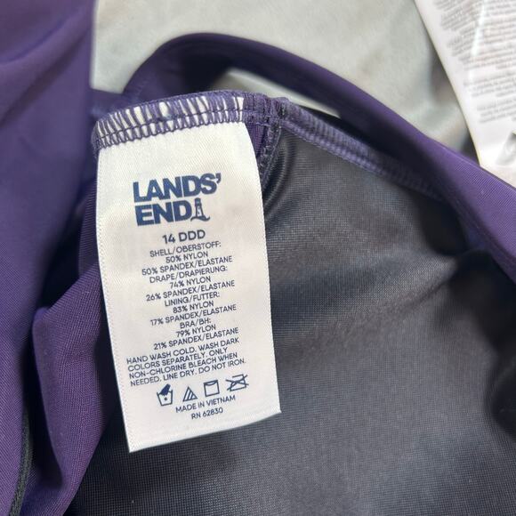 Lands' End Women's Slendersuit Grecian Low Leg One Piece Swimsuit - Picture 5 of 8